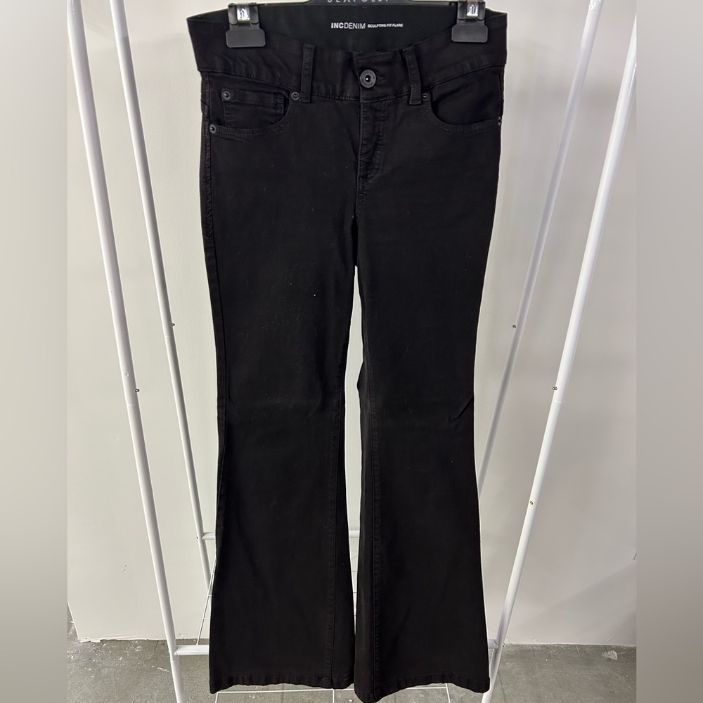INC International Concepts Black Flare Jeans
